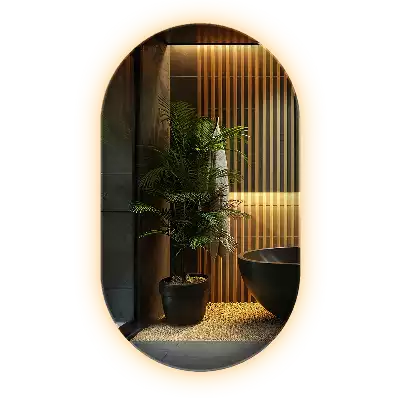 Specchio led ovale decorativo da parete