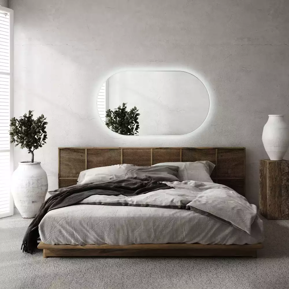 Specchio led ovale decorativo da parete