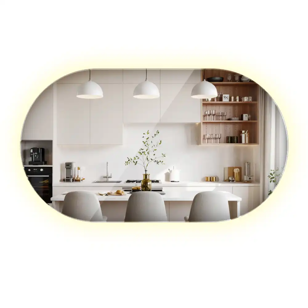 Specchio led ovale decorativo da parete