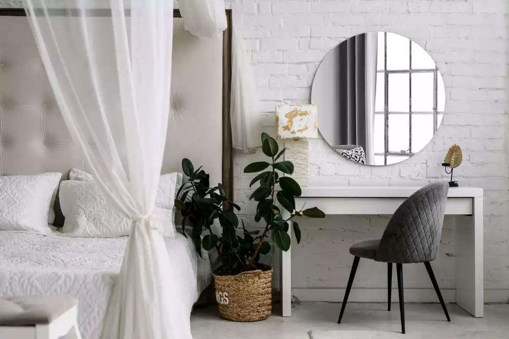 Specchio rotondo da parete senza cornice