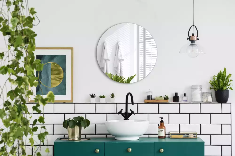 Specchio rotondo da parete senza cornice