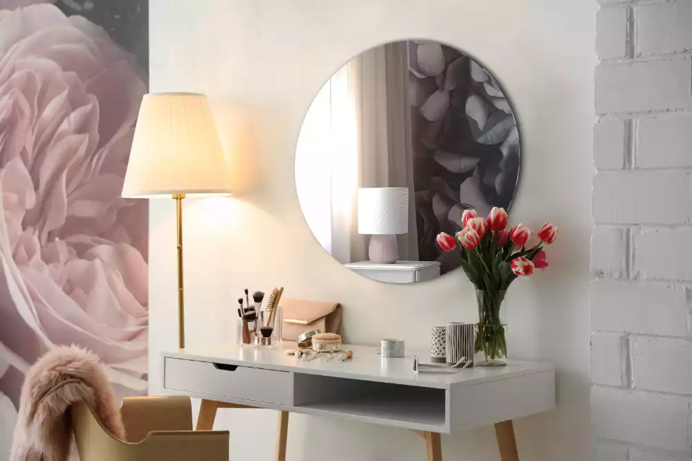 Specchio rotondo da parete senza cornice