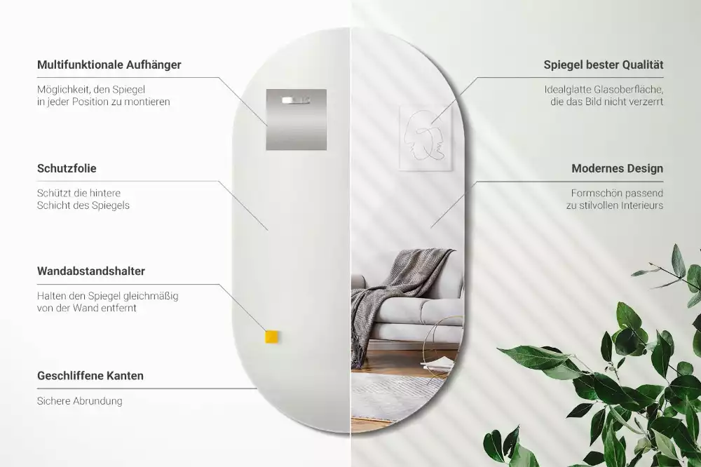 Specchio ovale classico appeso