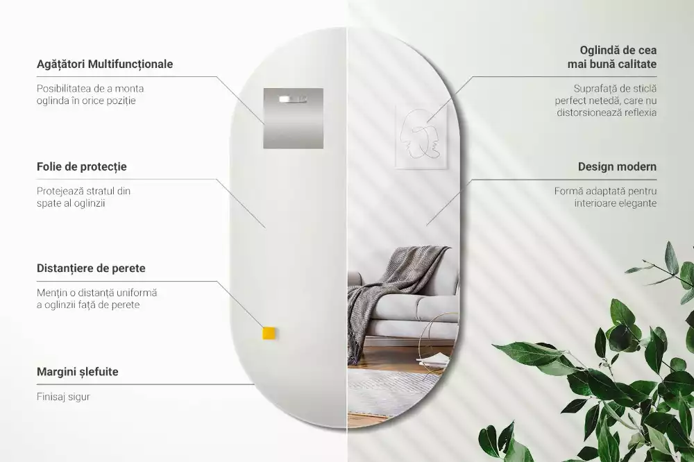 Specchio ovale classico appeso