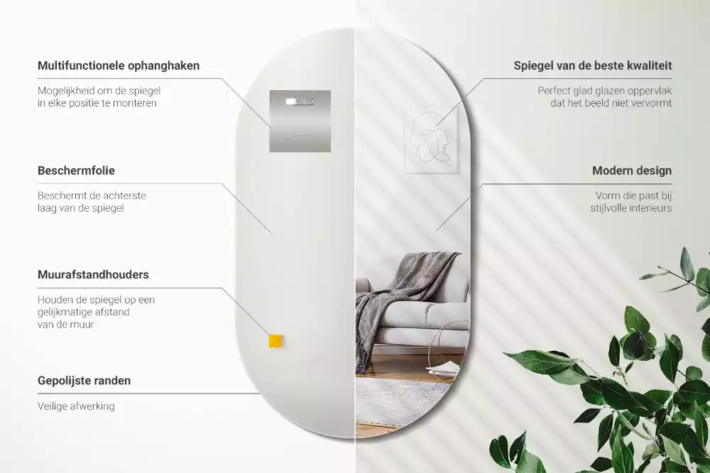 Specchio ovale classico appeso