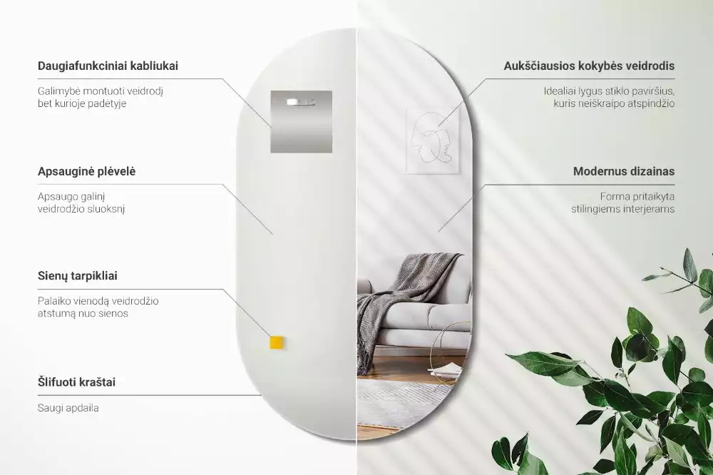 Specchio ovale classico appeso