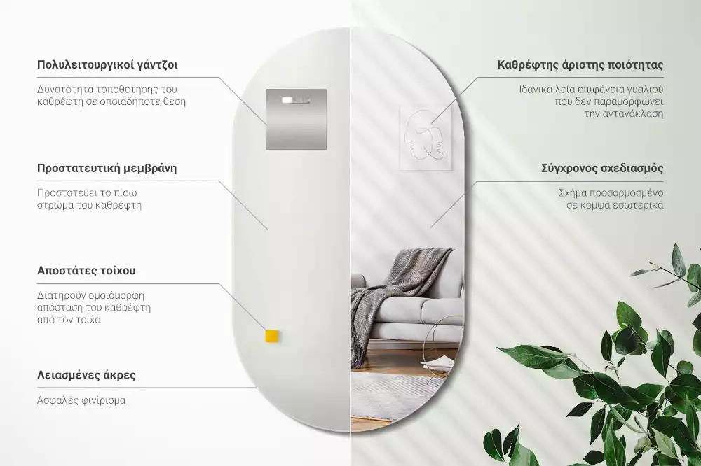 Specchio ovale classico appeso