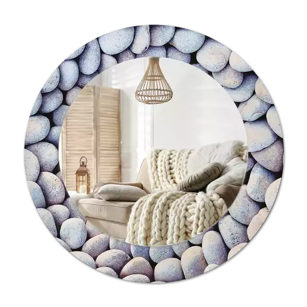 Specchio circolare decoro Cerchio di pietre marine