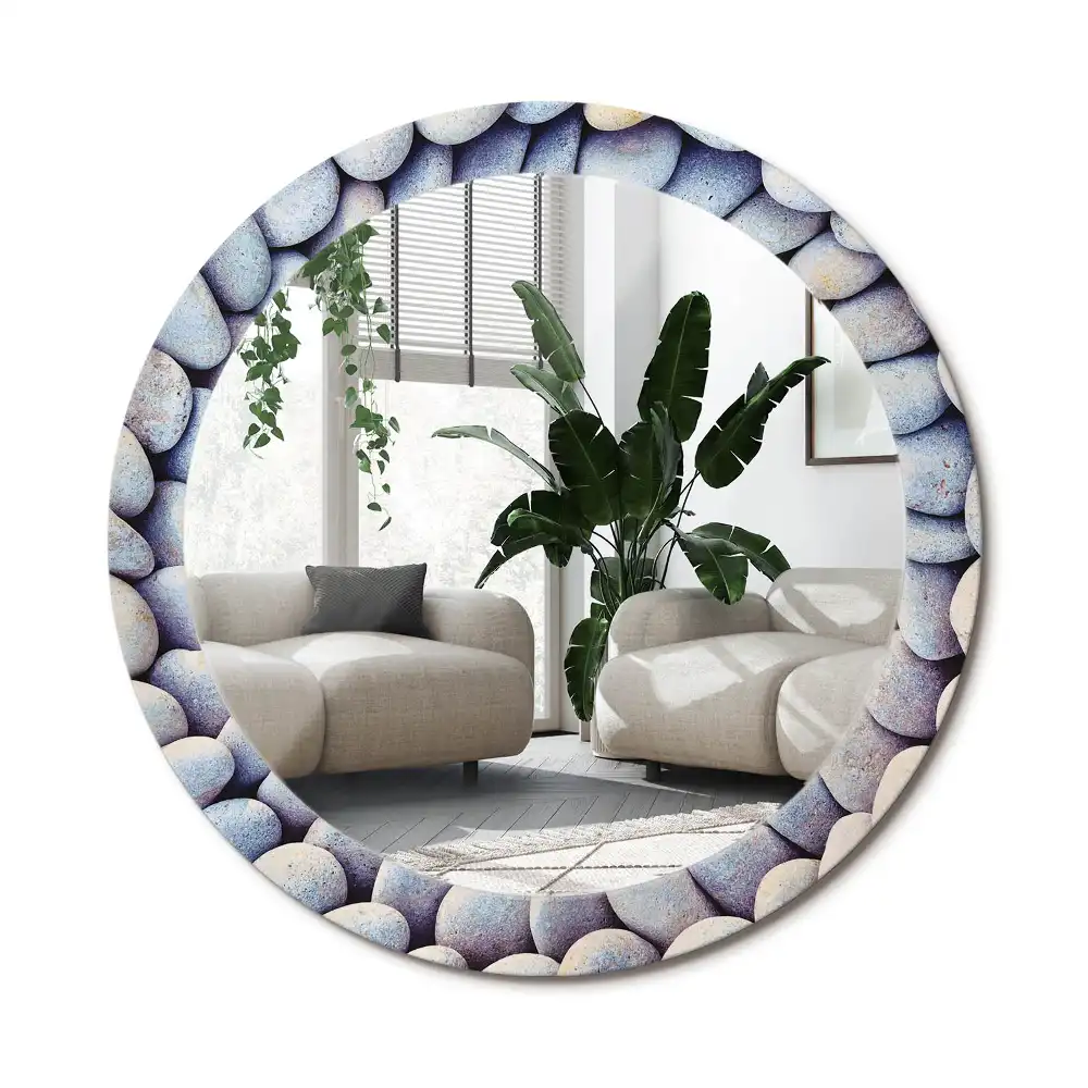 Specchio circolare decoro Cerchio di pietre marine