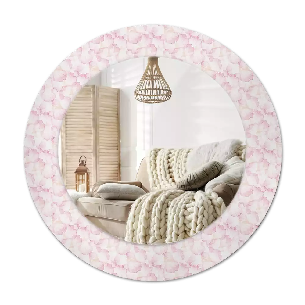 Specchio circolare stampato Petali di fiori