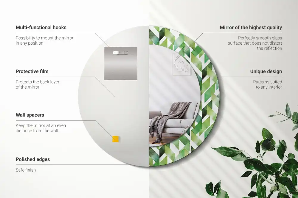 Specchio circolare decoro Spina di pesce