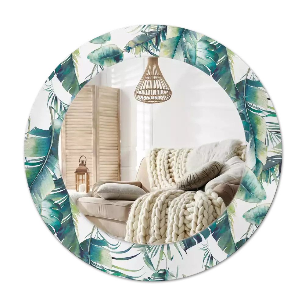 Specchio circolare decoro Foglie