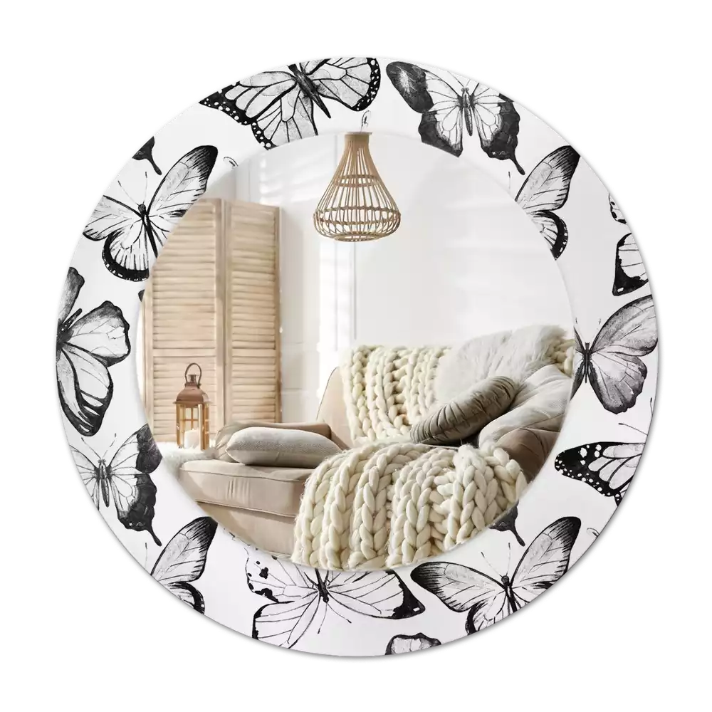 Specchio circolare decoro Farfalle
