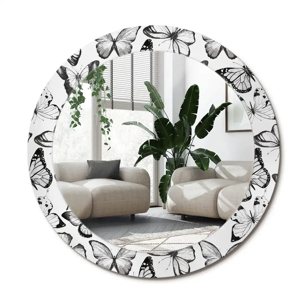 Specchio circolare decoro Farfalle