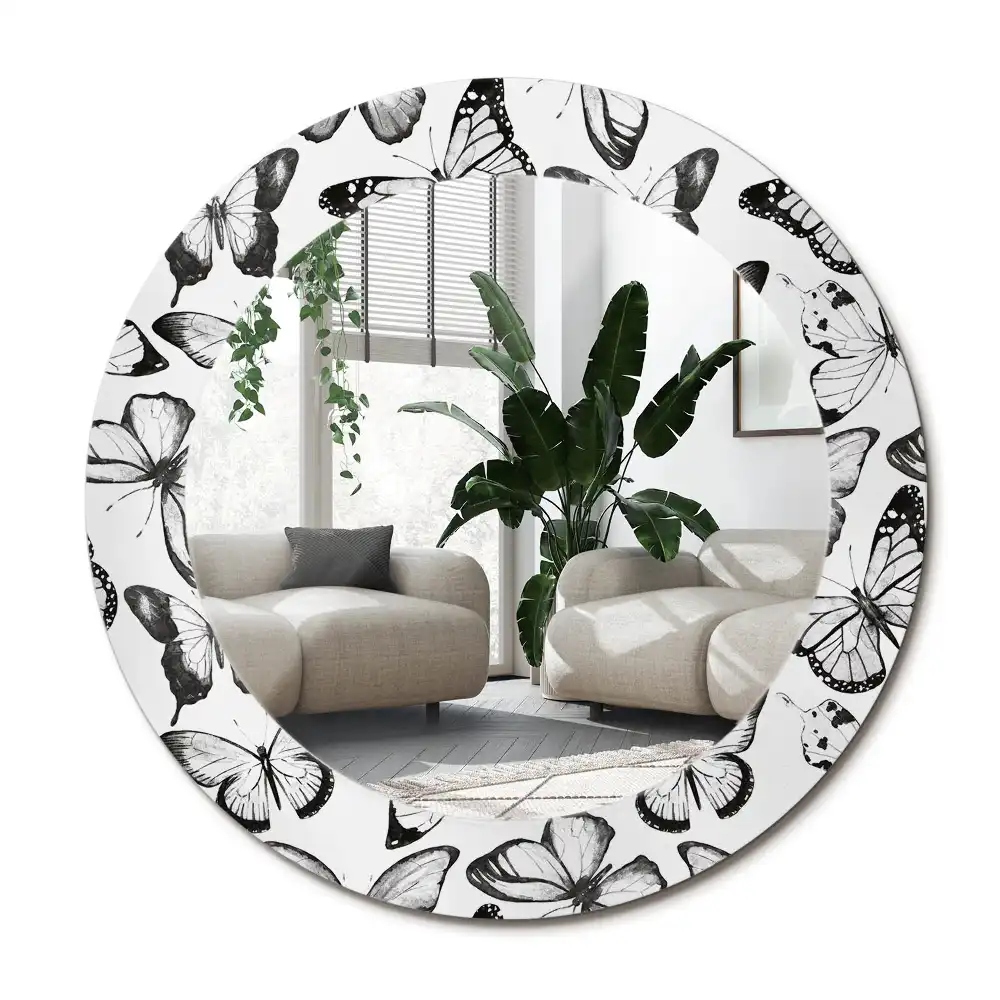 Specchio circolare decoro Farfalle