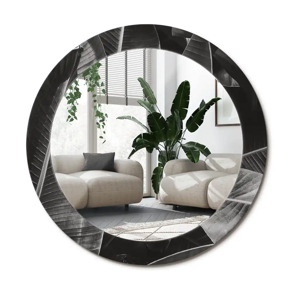Specchio circolare decoro palme tropicali