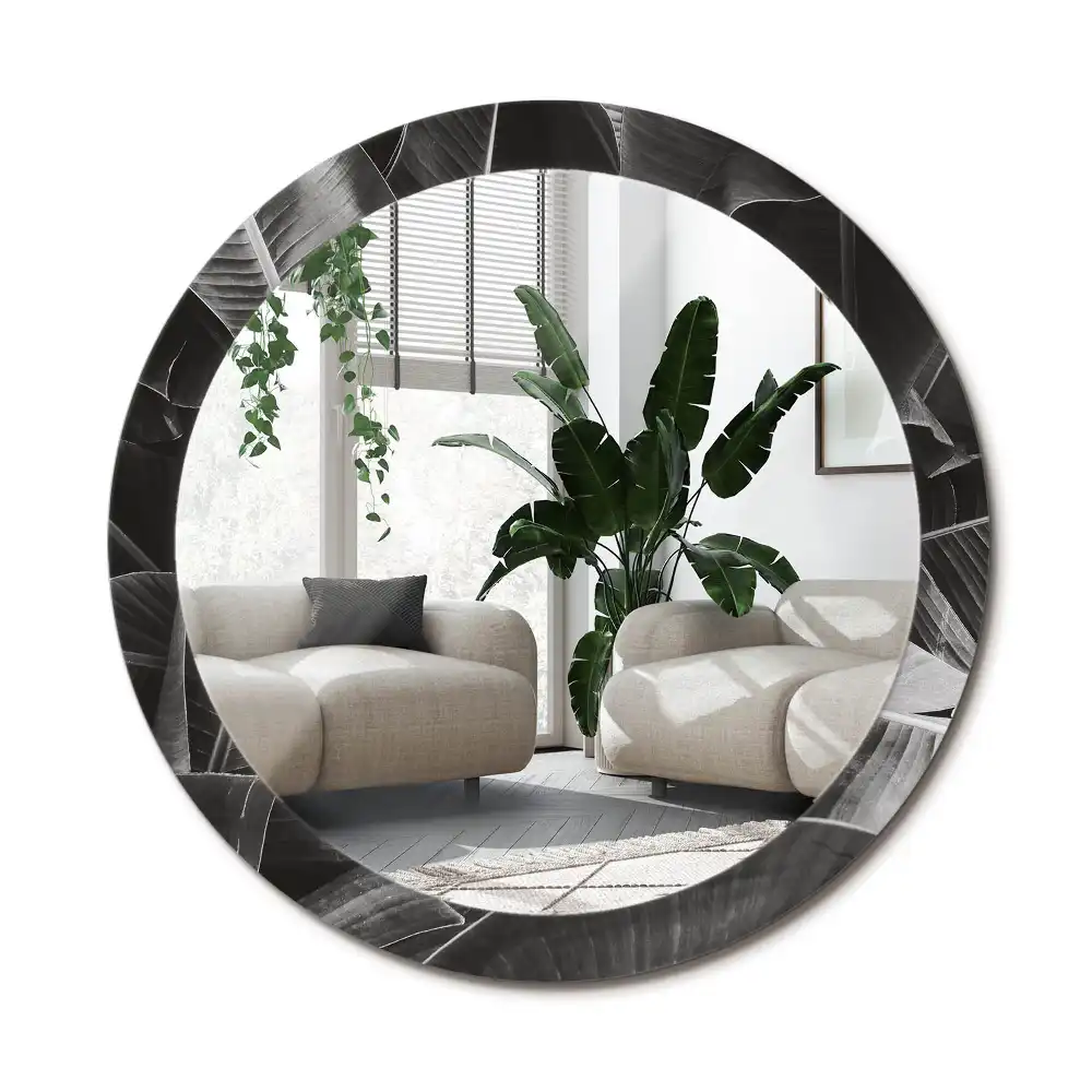 Specchio circolare decoro palme tropicali