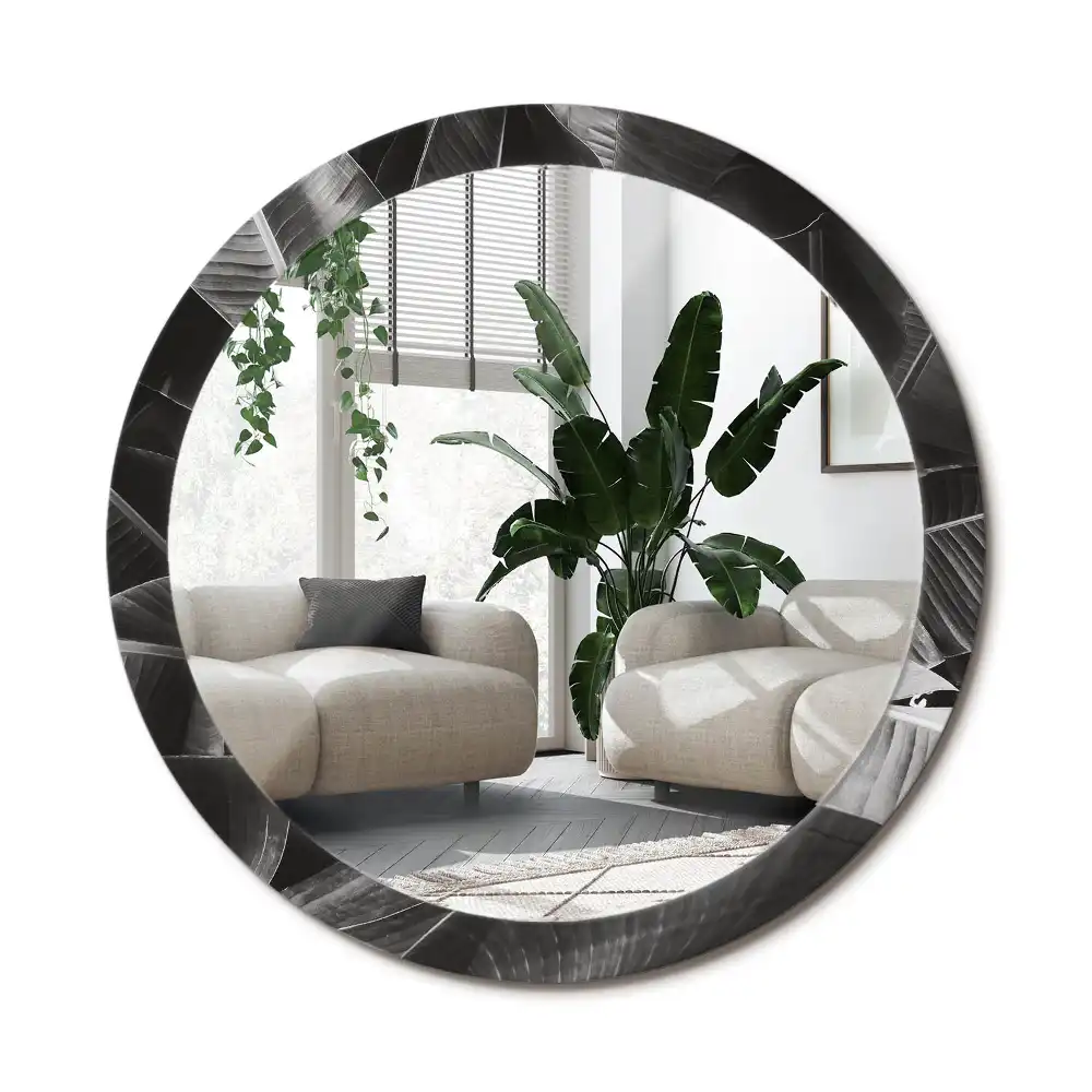 Specchio circolare decoro palme tropicali