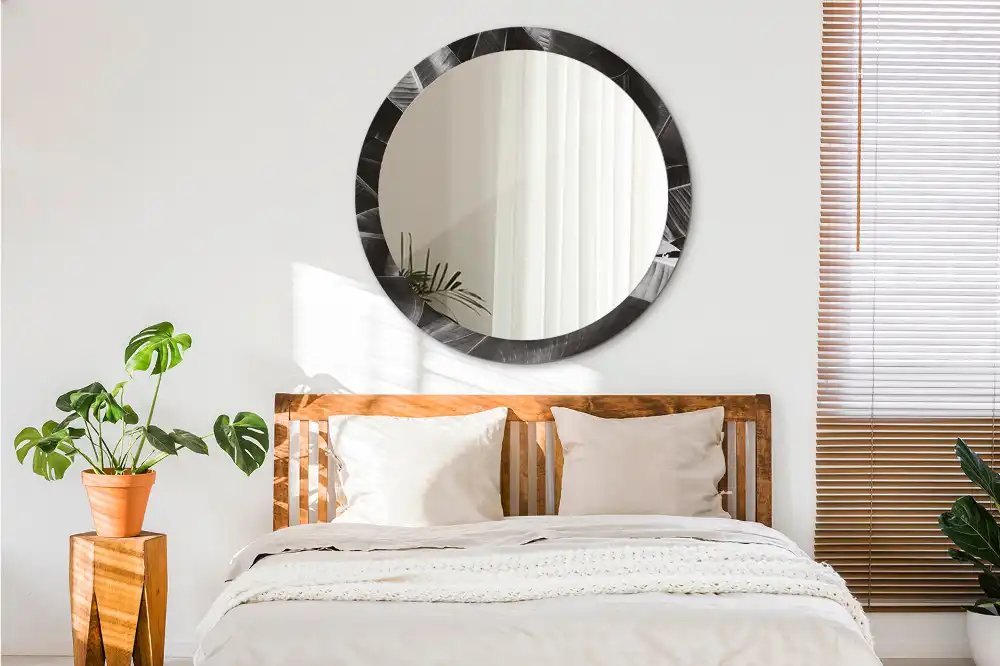 Specchio circolare decoro palme tropicali