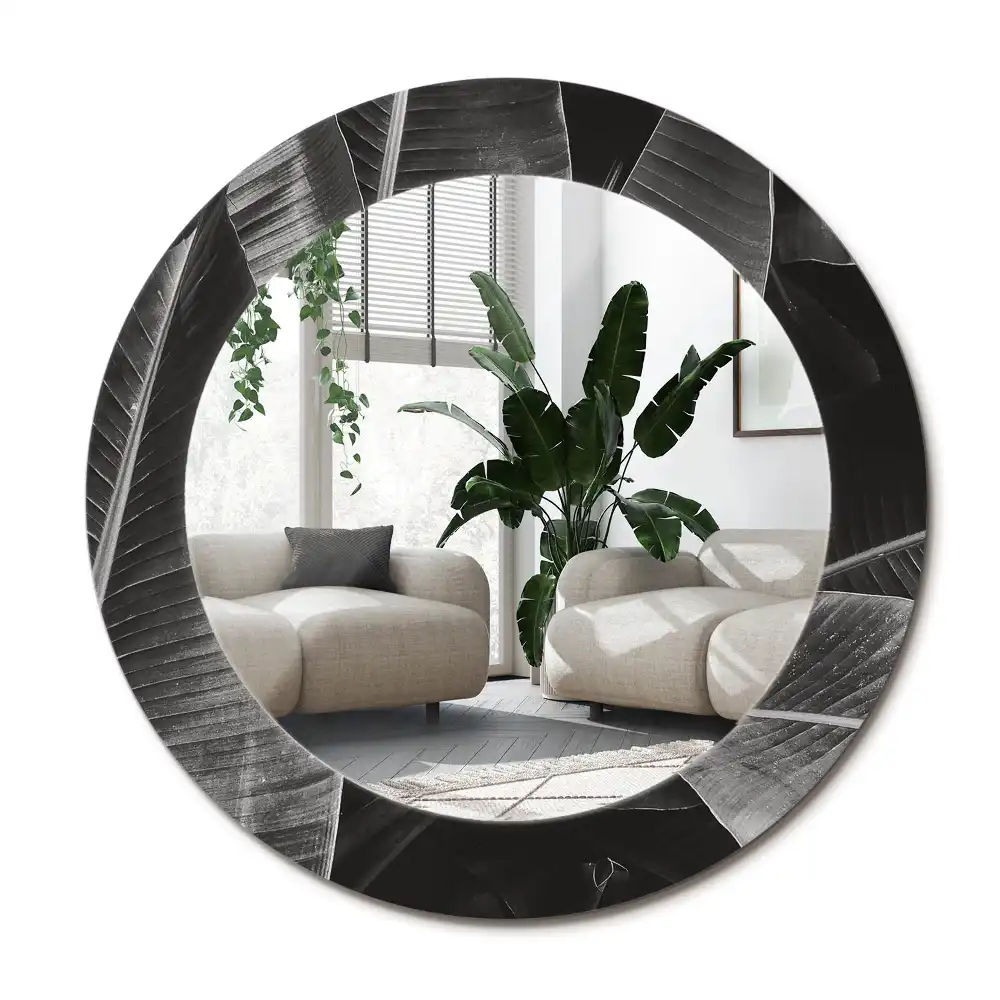 Specchio circolare decoro palme tropicali