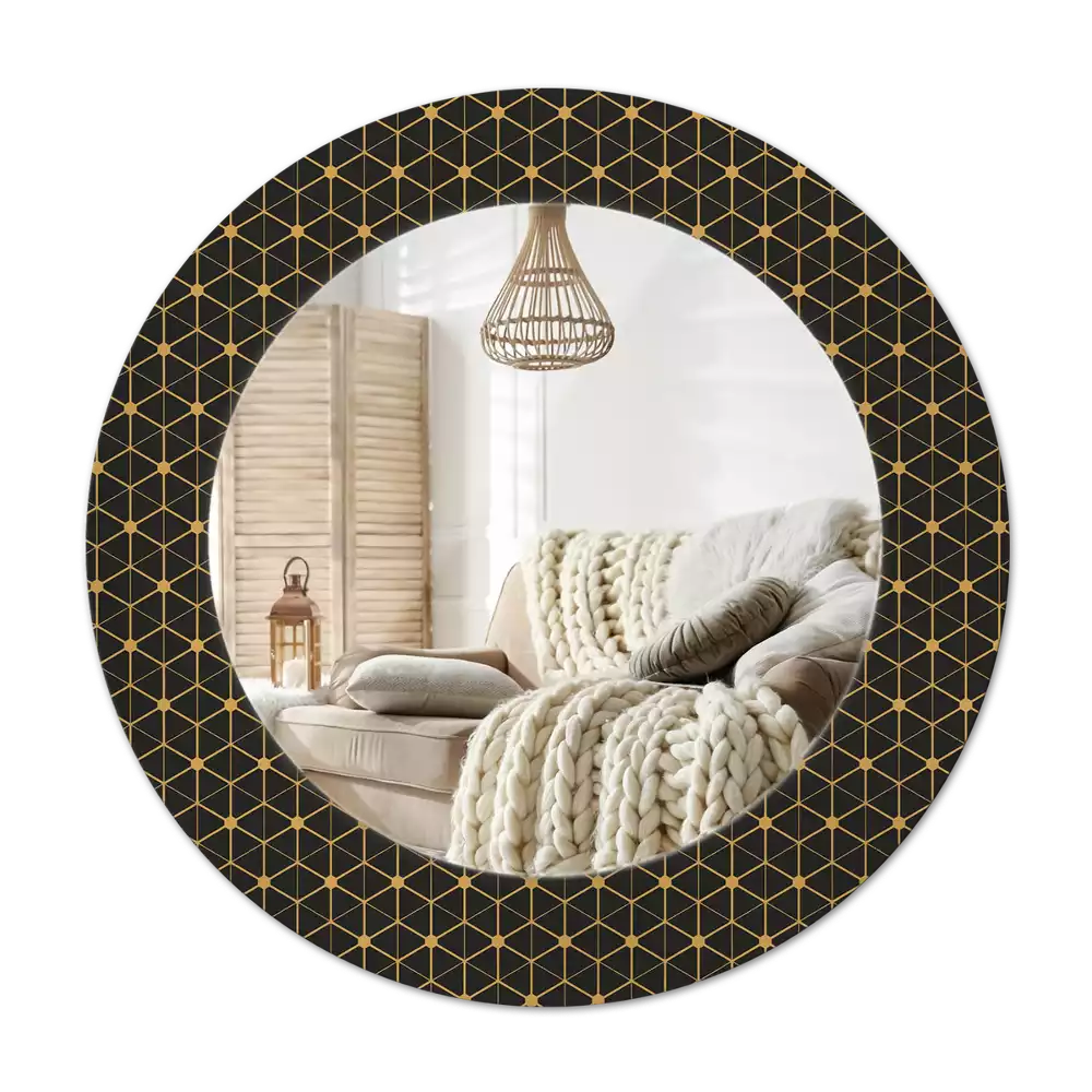 Specchio circolare decoro Geometria esagonale