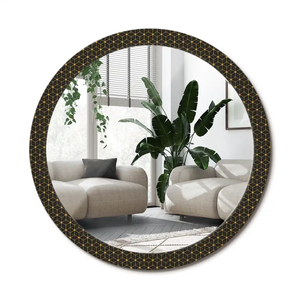 Specchio circolare decoro Geometria esagonale