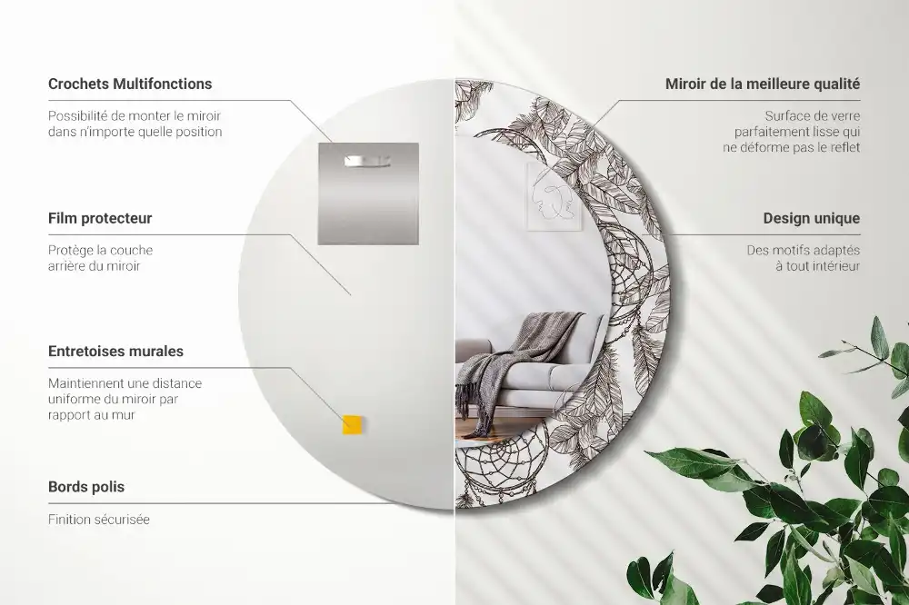 Specchio circolare decoro Cacciatore di sogni