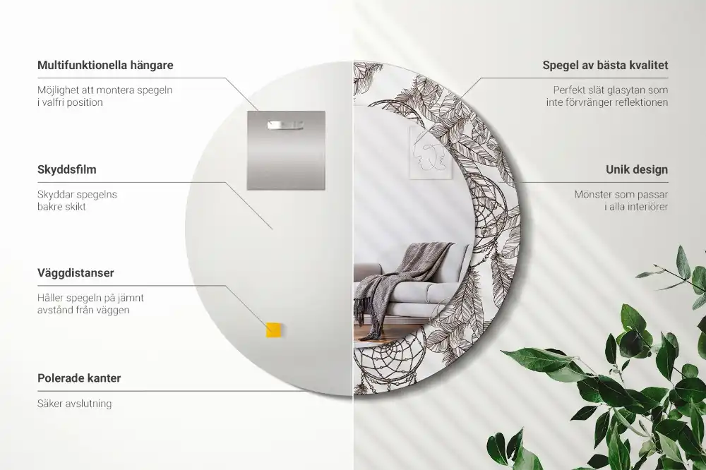 Specchio circolare decoro Cacciatore di sogni