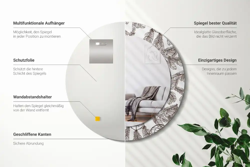 Specchio circolare decoro Cacciatore di sogni