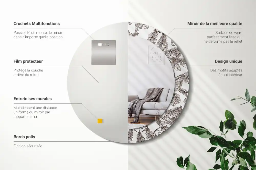 Specchio circolare decoro Cacciatore di sogni