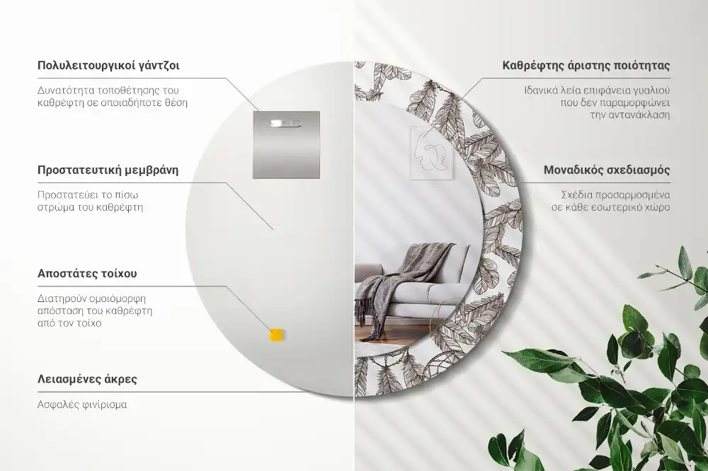 Specchio circolare decoro Cacciatore di sogni