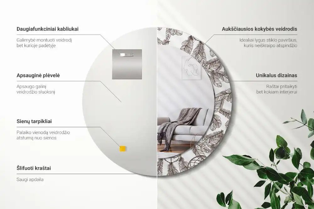 Specchio circolare decoro Cacciatore di sogni