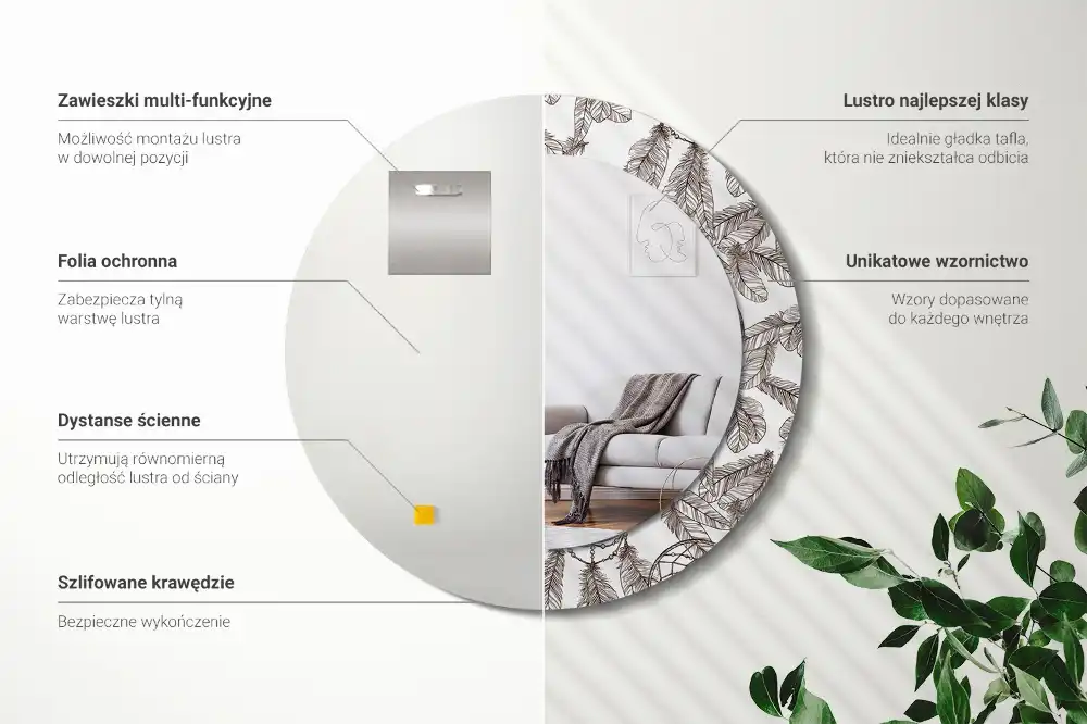 Specchio circolare decoro Cacciatore di sogni