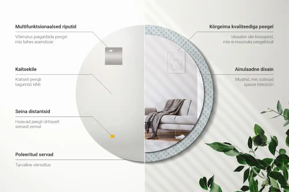 Specchio circolare stampato Modello retrò vintage