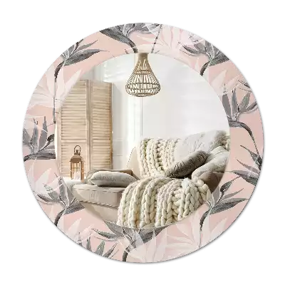 Specchio circolare stampato Strelitzia