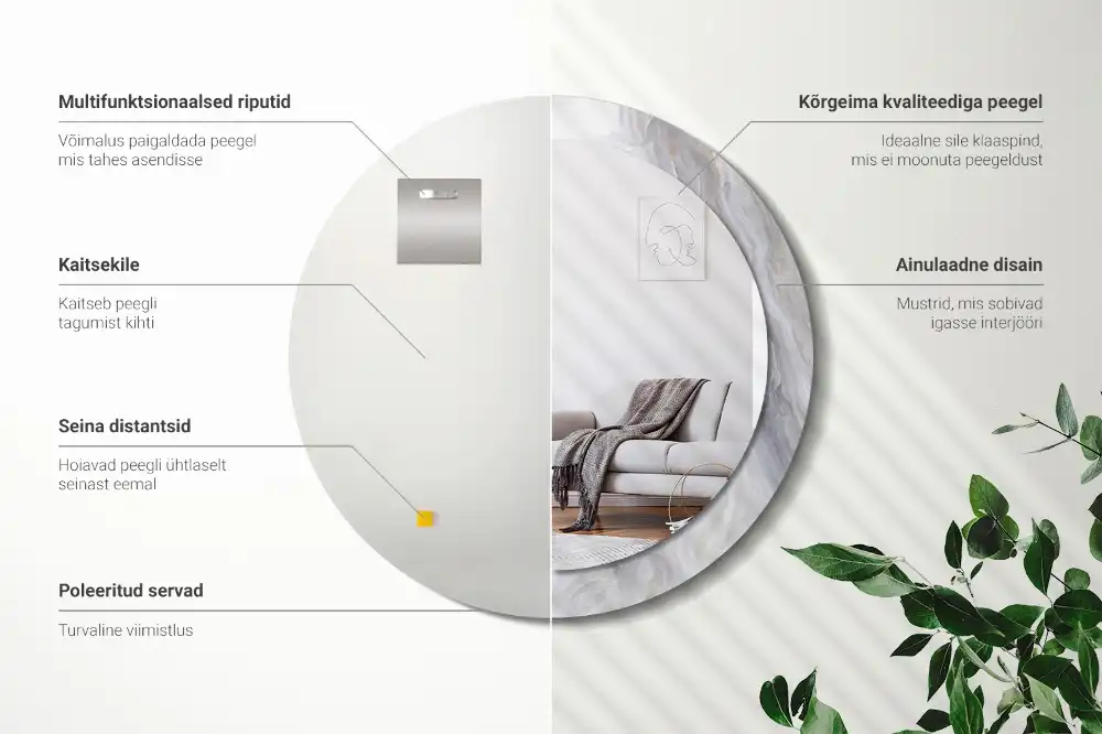 Specchio circolare decoro Marmo astratto