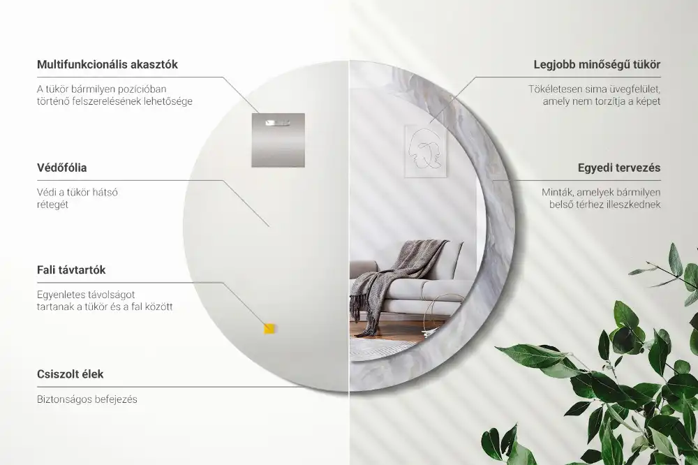 Specchio circolare decoro Marmo astratto