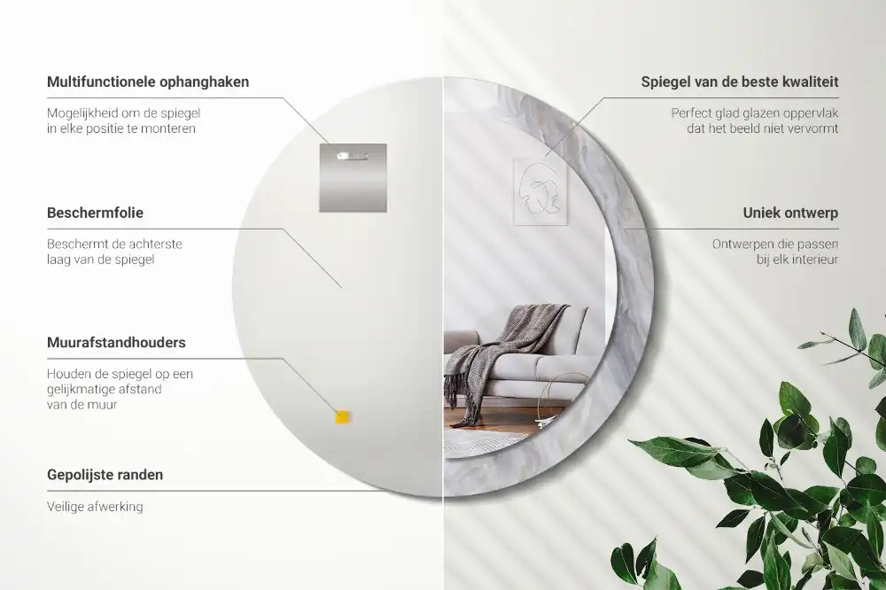 Specchio circolare decoro Marmo astratto