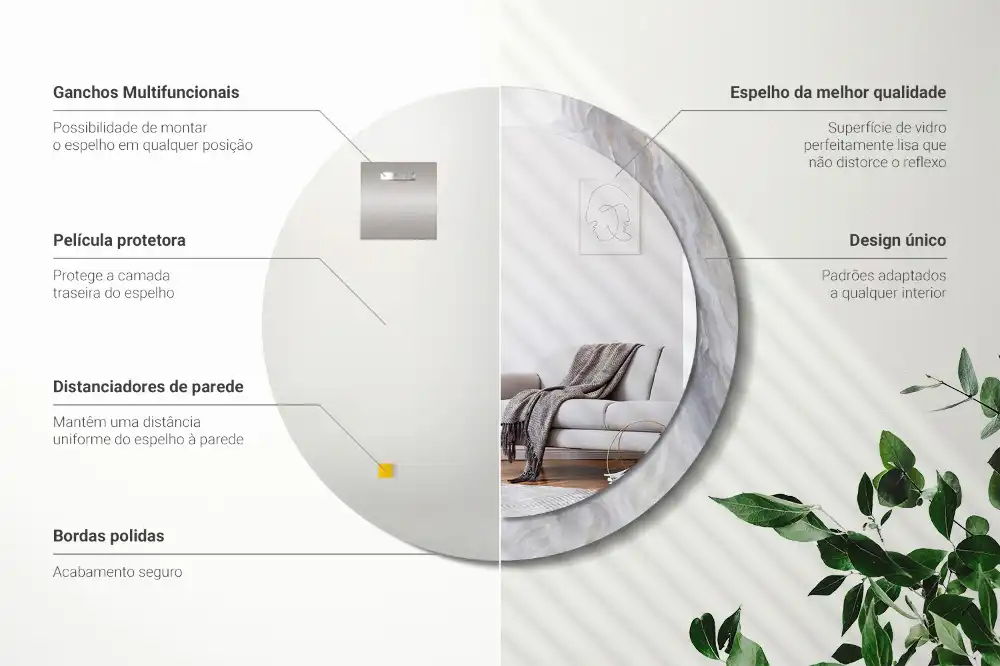 Specchio circolare decoro Marmo astratto