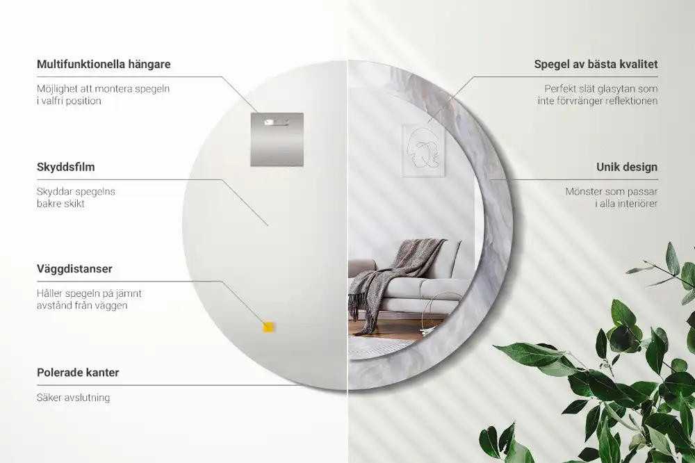 Specchio circolare decoro Marmo astratto