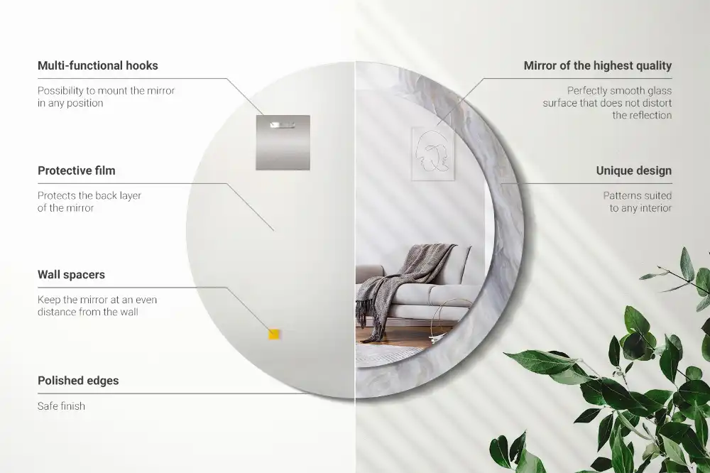 Specchio circolare decoro Marmo astratto