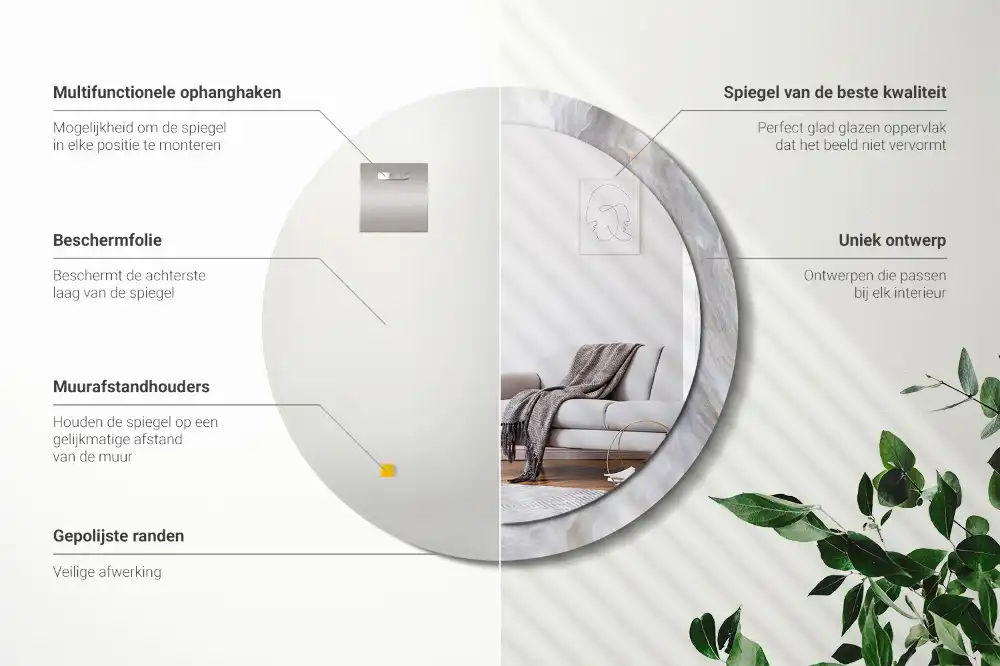 Specchio circolare decoro Marmo astratto