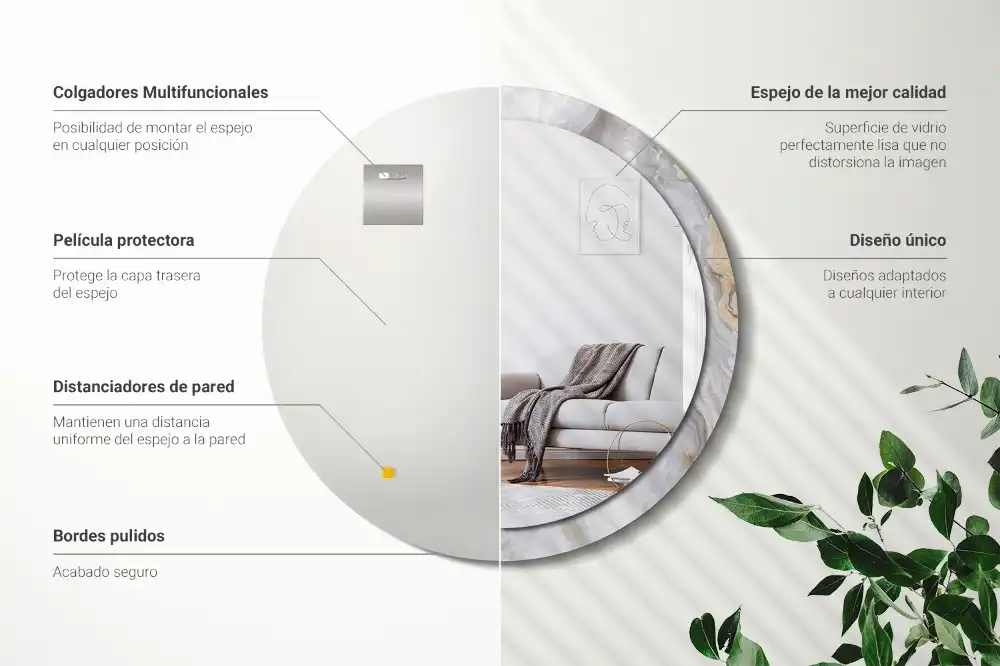 Specchio circolare decoro Marmo astratto