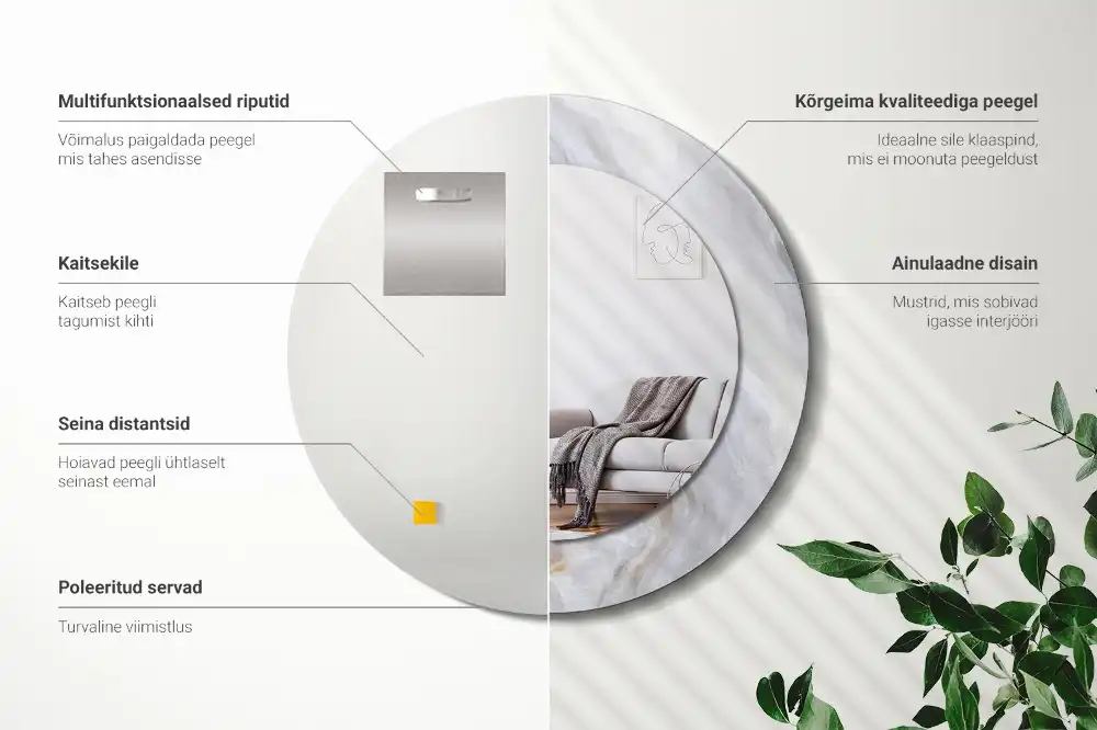 Specchio circolare decoro Marmo astratto