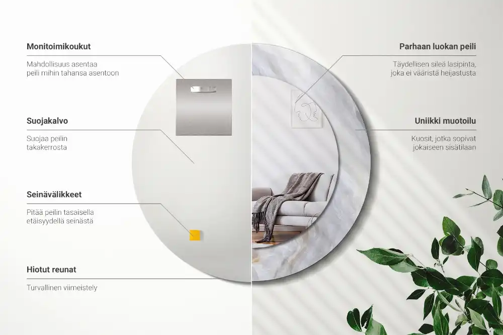 Specchio circolare decoro Marmo astratto