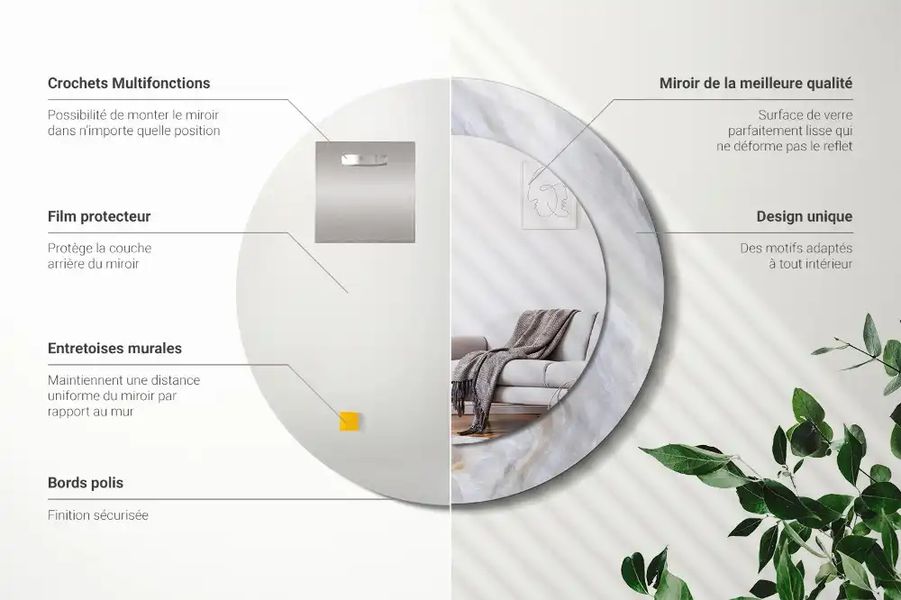 Specchio circolare decoro Marmo astratto