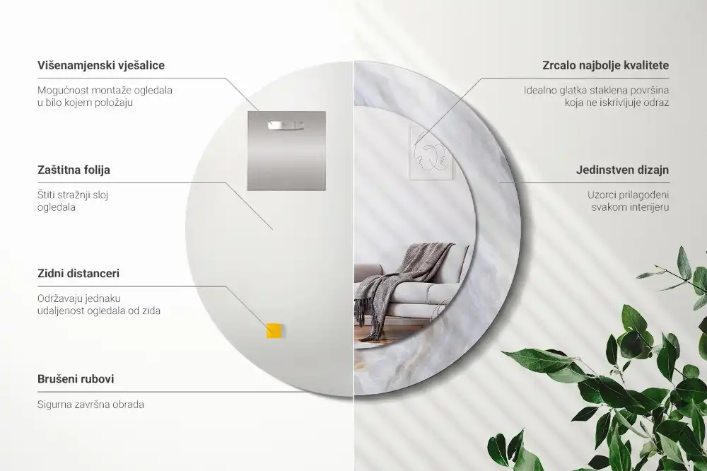 Specchio circolare decoro Marmo astratto