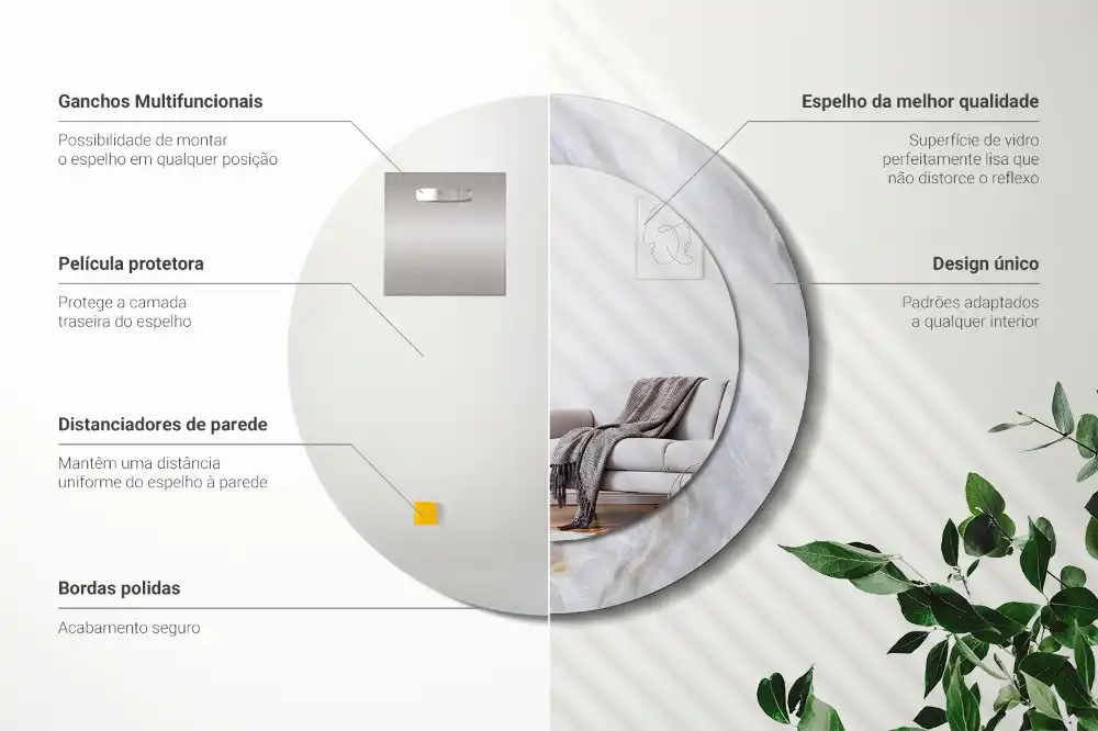 Specchio circolare decoro Marmo astratto