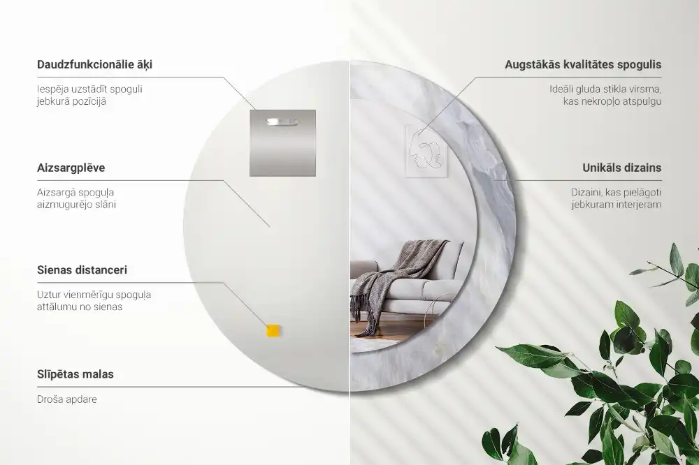 Specchio circolare decoro Marmo astratto