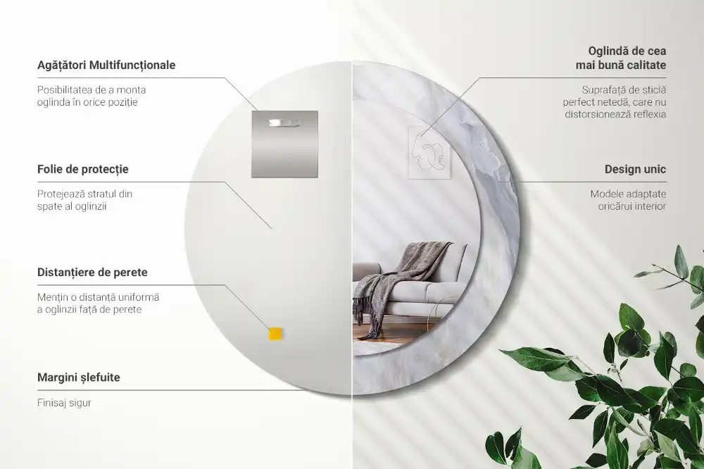 Specchio circolare decoro Marmo astratto